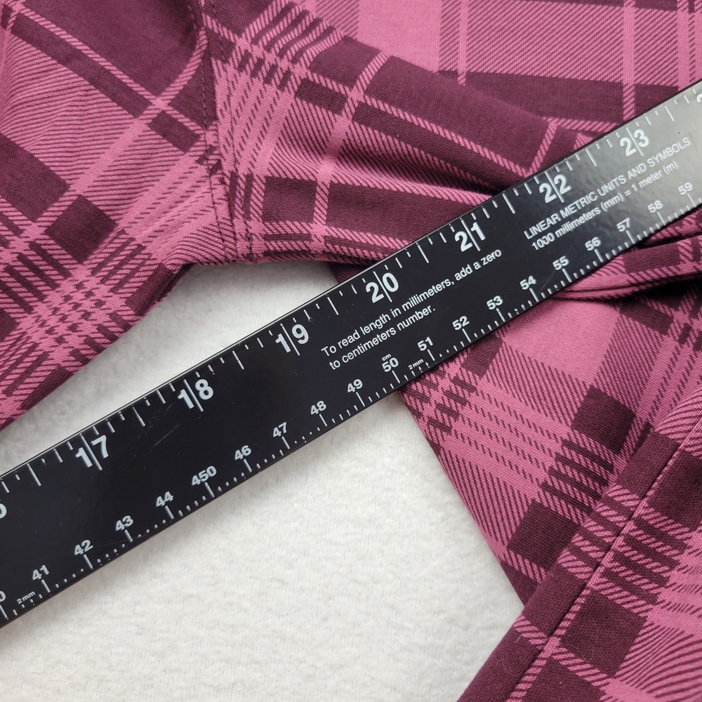 LL Bean Womens Interlock‎ Turtleneck Womens Small Top Plum Pink Plaid 523747 - Picture 6 of 12